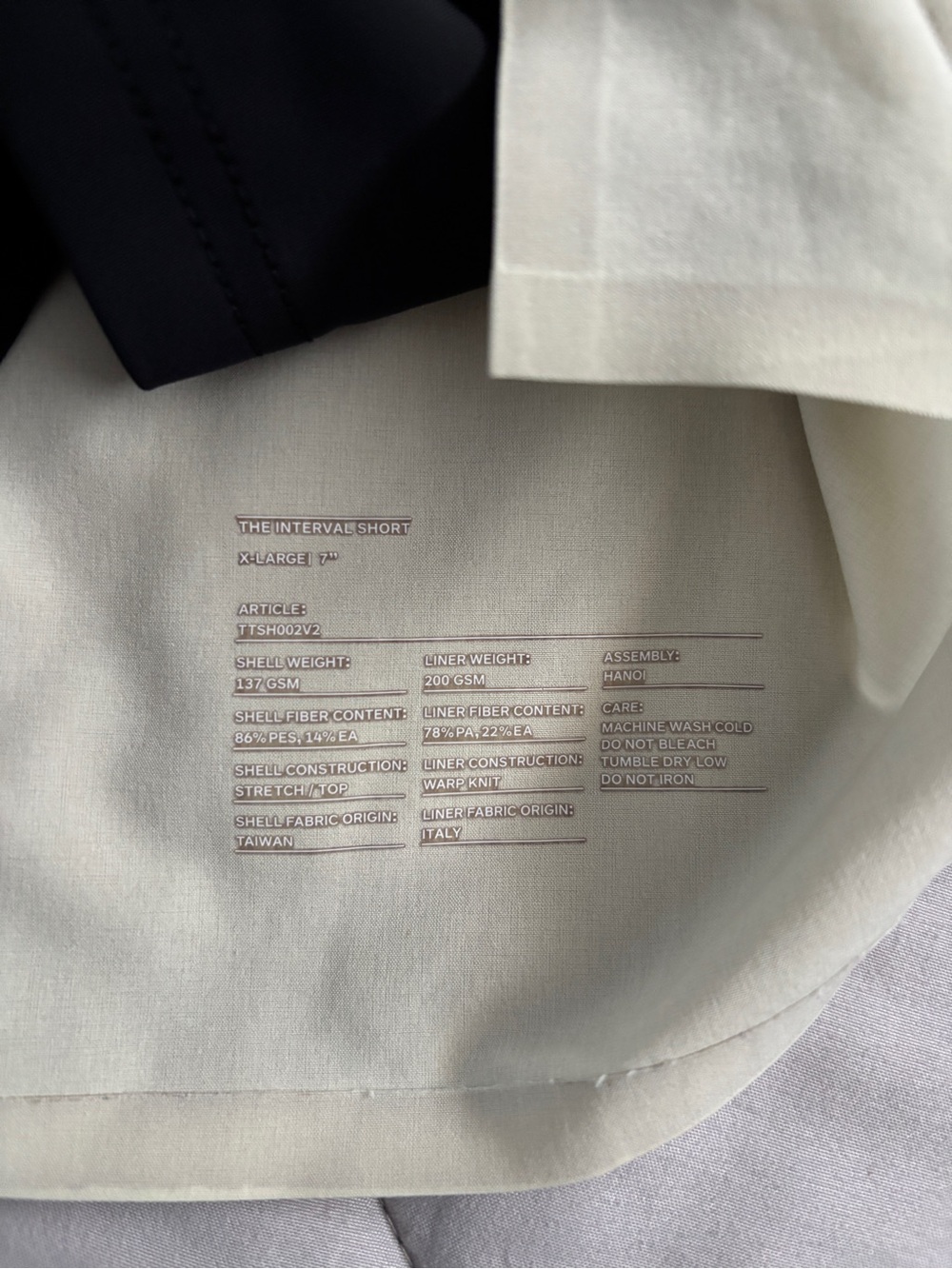 Ten Thousand 7” Interval Short Lined Cream Color - Picture 6 of 8